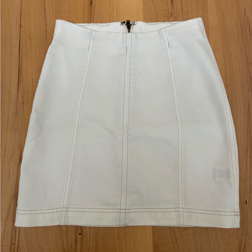 Free People - White Mini Pencil Skirt